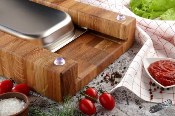 Торцевая разделочная доска с контейнером HypeWood (HW-0051)