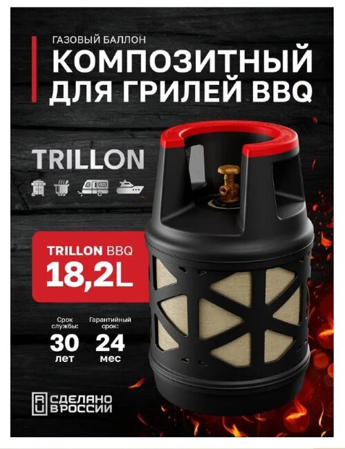 Композитный газовый баллон TRILLON 18.2 л серия BBQ