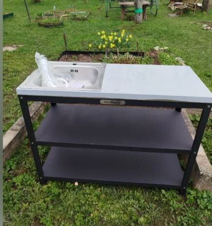 Стол разделочный Grillver cтандарт 1120 из нержавеющей стали с мойкой