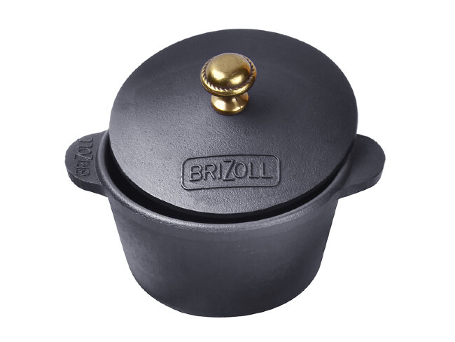 Кастрюля чугунная Brizoll с крышкой 0.3 л (Н03)