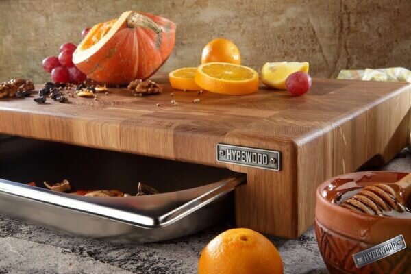 Торцевая разделочная доска из дуба с контейнером HypeWood (HW-0051) Торцевая разделочная доска из дуба с контейнером HypeWood (HW-0051)