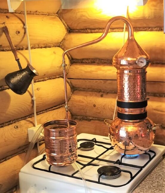 Аламбик медный с колонной 1- 15 л Португалия 