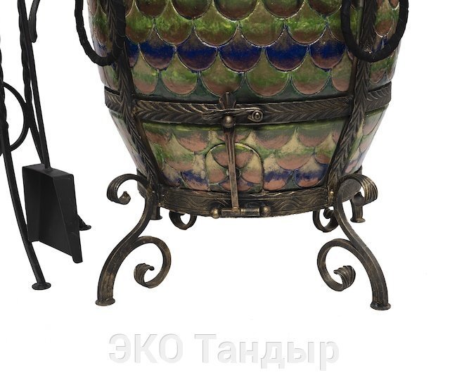 Тандыр Шелковый путь Цвет: Зеленый с узором