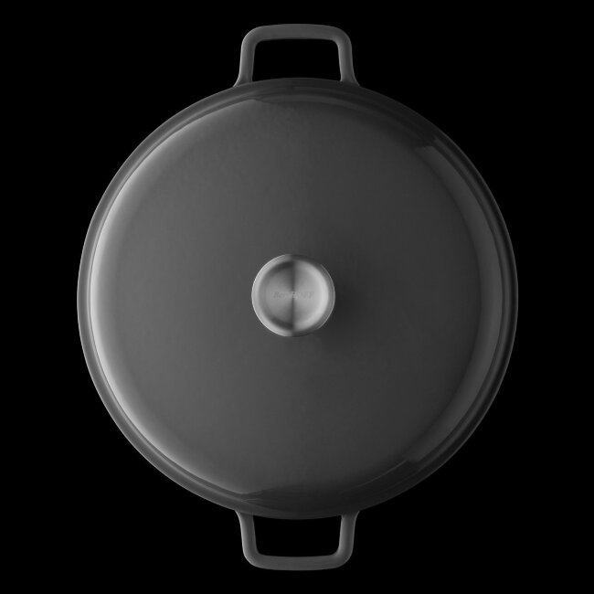 Кастрюля чугунная овальная с крышкой BergHoff Gem 6,8 л серая