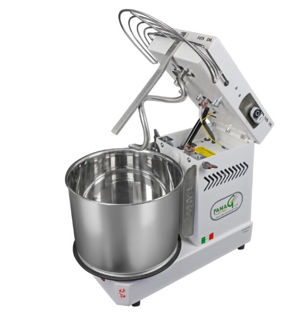 Тестомес спиральный Famag Grilletta IM5/S/230 для крутого теста 5 кг, 10 скор. с откидной траверсой